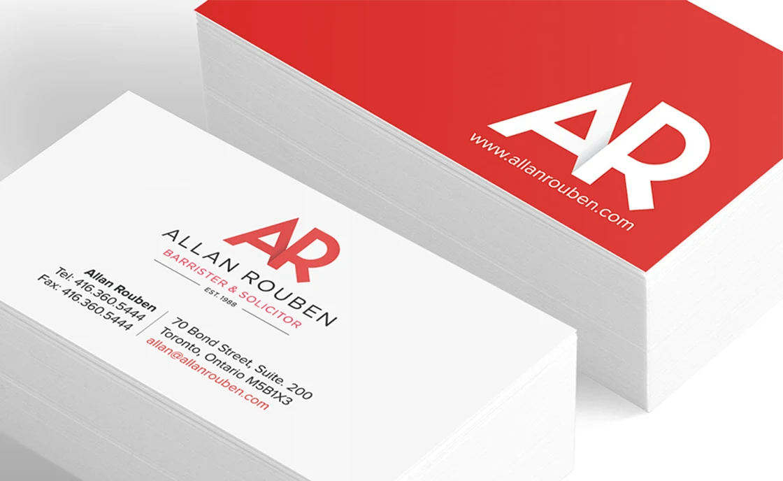 Allan Rouben logo and cards