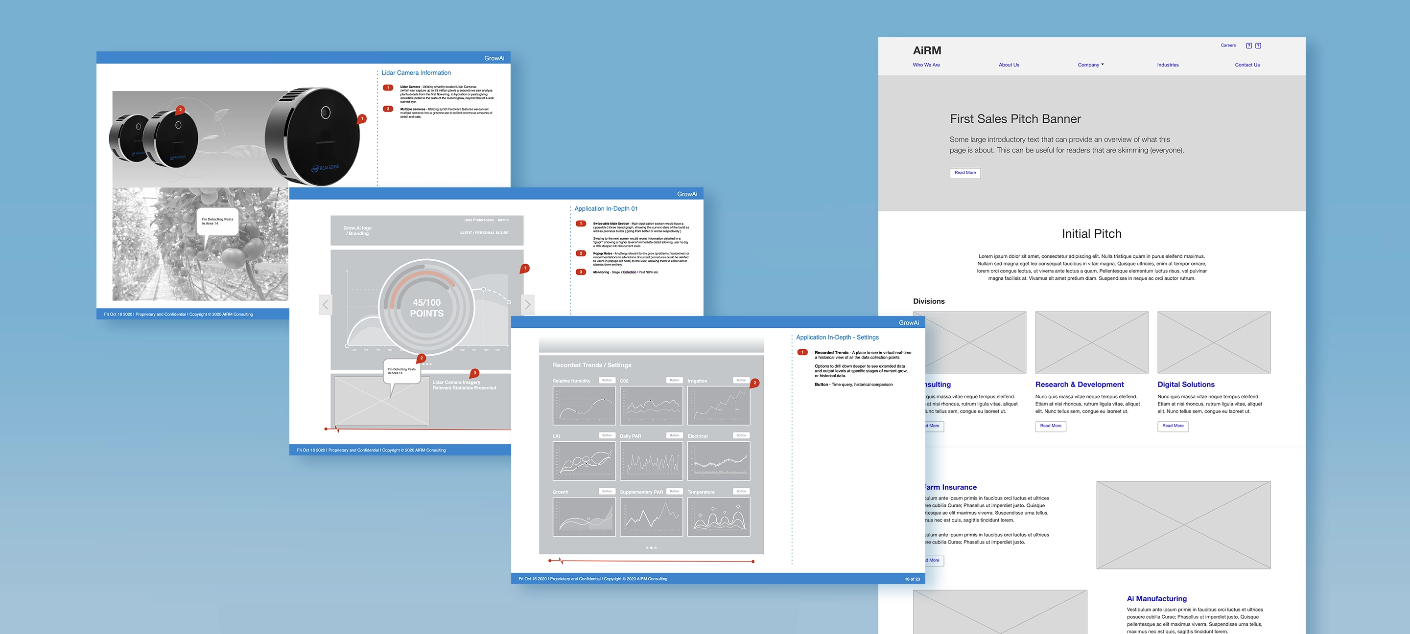 AIRM wireframes
